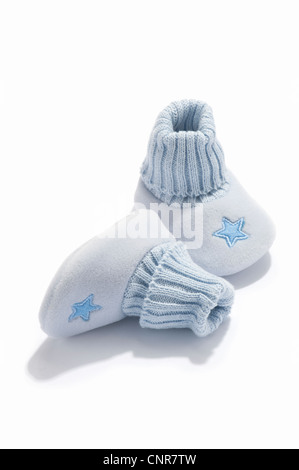 Ein paar blaue Baby Babyschuhe Stockfoto