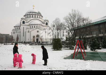 Kathedrale des Heiligen Sava auf Vracar Plateau in Belgrad, Serbien. Stockfoto