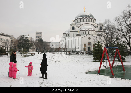 Kathedrale des Heiligen Sava auf Vracar Plateau in Belgrad, Serbien. Stockfoto