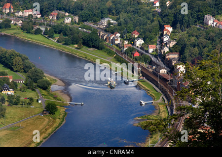 Blick auf die Elbe, Deutschland, Sachsen, Pirna Stockfoto