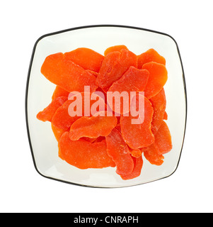 Getrocknete Mango Scheiben in durchscheinenden Schale Stockfoto