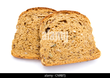 Schwarzes Brot isolierten auf weißen Hintergrund Stockfoto