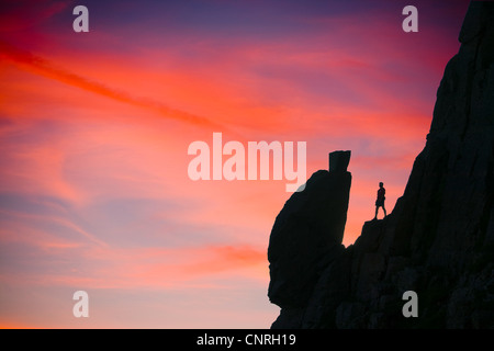 Sonnenuntergang vom Sphynx Felsen in großen Giebel in der Seenplatte-UK Stockfoto