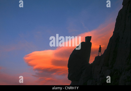 Sonnenuntergang vom Sphynx Felsen in großen Giebel in der Seenplatte-UK Stockfoto