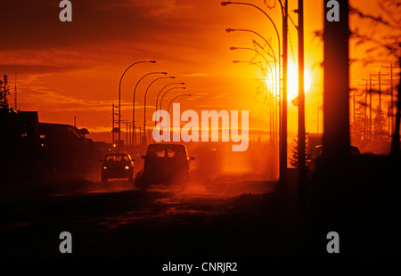 Sonnenuntergang in Churchill, Canada, Kanada, Hudson Bay, Churchill Stockfoto