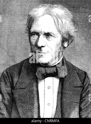 Faraday, Michael, 22.9.1701 - 25.8.1867, britischer Chemiker, Physiker, Porträt, Holzgravur, 19. Jahrhundert, Stockfoto