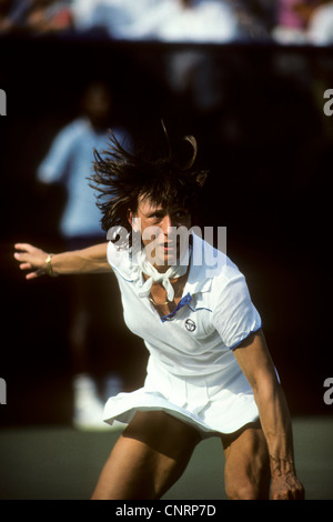 Martina Navratilova an den 1980 US Open. Stockfoto