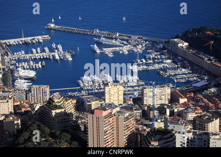 Draufsicht auf das Fürstentum Monaco und die marina Stockfoto