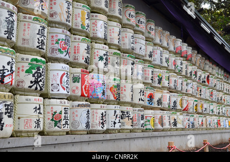 Sake-Fässer, Yoyogi-Park, Tokyo, Japan Stockfoto