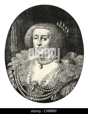 Henriette Marie de France oder Henrietta Maria von Frankreich, Frau von Charles i., Königin von England, Schottland und Irland, 17. Jahrhundert Stockfoto