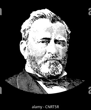 Vektor-Portrait von General Ulysses S. Grant. Stockfoto