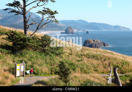 Ecola Staatspark, Oregon Küste & des Pazifischen Ozeans. Stockfoto