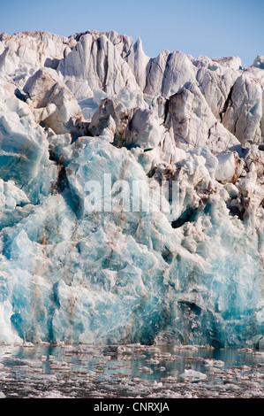 Detail des Königs beeindruckende Gletscher in des Königs Fjord, westlichen Spitzbergen, Norwegen, Spitzbergen, Svalbard-Inseln Stockfoto