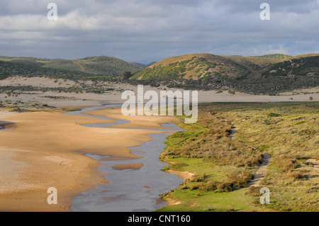 Flussdelta in der Natur Park Carrapateira, Portugal, Algarve Stockfoto