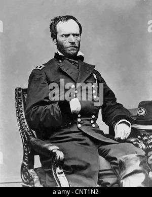 Digital restauriert Vektor Portrait von General William Tecumseh Sherman, ein Held des amerikanischen Bürgerkriegs. Stockfoto