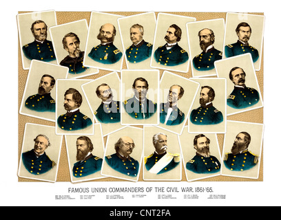 Digital restauriert Bürgerkrieg Drucken mit berühmten Union Kommandanten. Stockfoto
