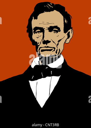 Vintage Bürgerkrieg Ära Druck von Präsident Abraham Lincoln. Stockfoto