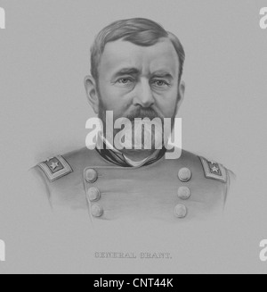 Vintage Bürgerkrieg Print von General Ulysses S. Grant, seine militärischen Uniform tragen. Stockfoto