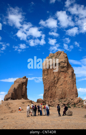 Roque Rana (links) Und Roque Nublo (1813 m), Kanarische Inseln, Gran Canaria Stockfoto