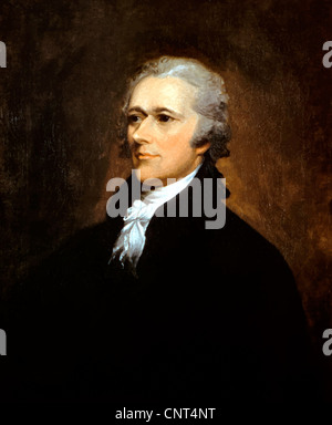 Vintage amerikanische Historienmalerei von Gründervater Alexander Hamilton. Stockfoto