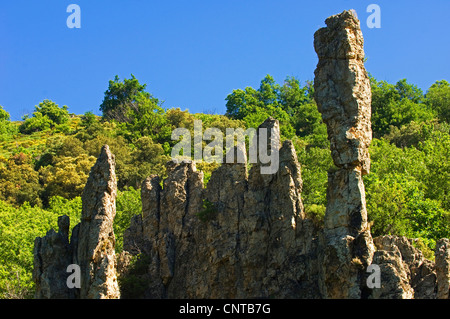 Bizarre Felsen im Nationalpark der Cevennen, Frankreich, Lozere, Cevennen-Nationalpark Stockfoto