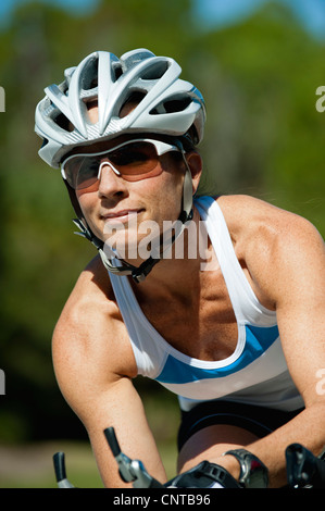 Weibliche Radfahrer Stockfoto