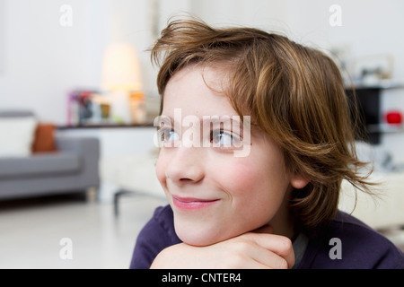 Nahaufnahme eines jungen lächelndes Gesicht Stockfoto