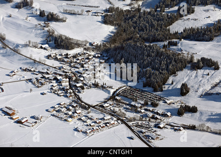 Kranzegg im Winter mit Skiliften, Gruenten, Allgäu, Bayern, Deutschland Stockfoto