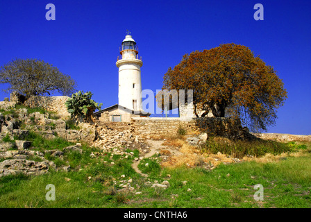 Der Leuchtturm in Paphos, Zypern Stockfoto