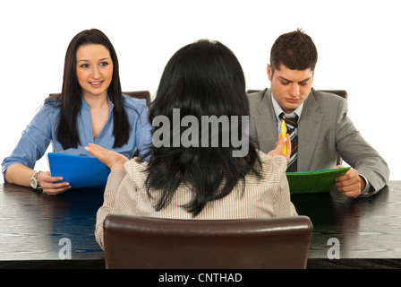 Personen am Gespräch Gespräch isoliert auf weißem Hintergrund Stockfoto