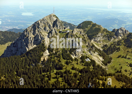 Wendelstein, Blick vom Süden, Gipfel mit Mountain Station Radio Turm, Deutschland, Bayern Stockfoto