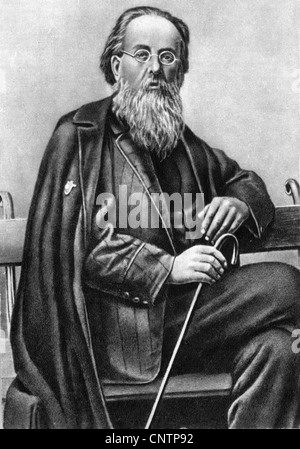 Tsiolkovskii, Konstantin Eduardovich, 17.9.1857 - 19.9.1935, russischer Physiker, Mathematikhistoriker, halbe Länge,