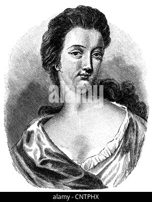 Johnson, Esther ('Stella'), 18.3.1681 - 28.1.1729, Freund von Jonathan Swift, Porträt, Holzgravur, 19. Jahrhundert, Stockfoto