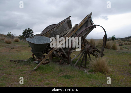 1863 fand Thomas Logan etwas Gold in Bendigo oberhalb der Stadt Cromwell in Central Otago in Neuseeland. Ein Goldrush gefolgt. Stockfoto