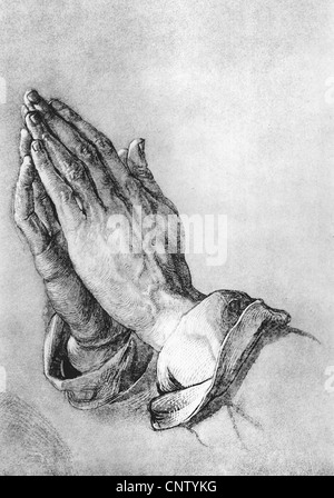 Bildende Kunst, Dürer, Albrecht 21.5.1471 - 6.4.1528, "betende Hände" (1508), Radierung, Artist's Urheberrecht nicht gelöscht werden Stockfoto