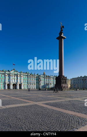 Russland, Sankt Petersburg, Center, Dvotsovaya Square, Winterpalast und Eremitage Stockfoto