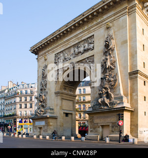 Bogen Porte Saint-Denis, Paris Frankreich Stockfoto