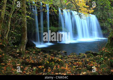 Obere Ddwli Wasserfälle; Wales; Stockfoto