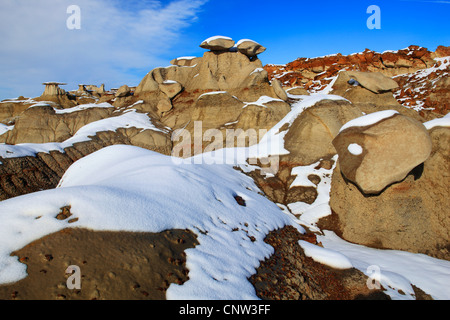 Bisti Badlands, Monolith von Sandstein, USA, New Mexico, Bisti Wilderness Stockfoto