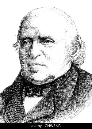 Christian Gottfried Ehrenberg, 1795-1876, deutscher Zoologe, Mikrobiologe, Ökologe, Geologe und der Gründer der micropaleo Stockfoto