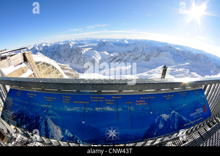 Blick von der Zugspitze, Deutschland, Bayern Stockfoto