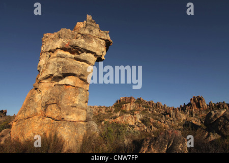 Felsformation in der Cederbergs bei Lots Frau Wandern, Südafrika, Western Cape, Cederberg Wilderness Area Stockfoto