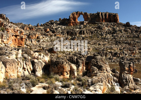 Felsformation in der Cederbergs am Wolfsberg Arch Wanderung, Südafrika, Western Cape, Cederberg Wilderness Area Stockfoto