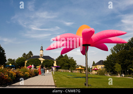 Blume-Laterne am Palast Garten von Bad Rappenau, Gardenexhibition, Bad Rappenau, Schlosspark Karlsruhe, Baden-Württemberg, Deutschland Stockfoto