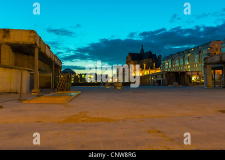 Paris, Frankreich, Baustelle, Einkaufszentrum Les Halles, Nacht, Abriss des Gebäudes Stockfoto