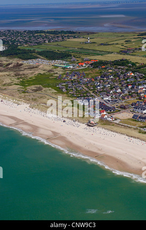 Luftaufnahme von Wenningstedt und Kampen, Deutschland, Schleswig-Holstein, Sylt Stockfoto