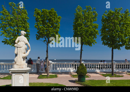 Russland, Sankt Petersburg, Peterhof, Meerbusen von der Villa Monplaisir Stockfoto