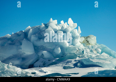 Eisstrukturen im Alter Nielsens Gletscher, Grönland, Ostgroenland, Tunu, Kalaallit Nunaat, Liverpool Land, Lillefjord Stockfoto