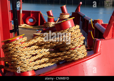 Anlegestellen des Ölschiffs neben dem Quay Montrose Port UK gesichert Stockfoto