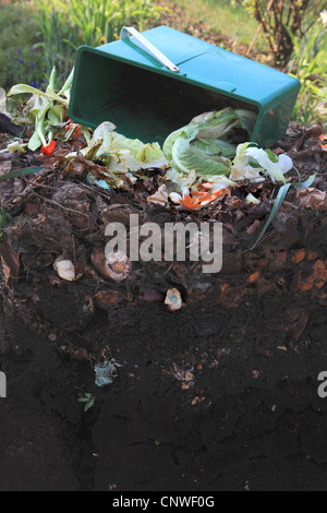 Komposthaufen im Garten Stockfoto